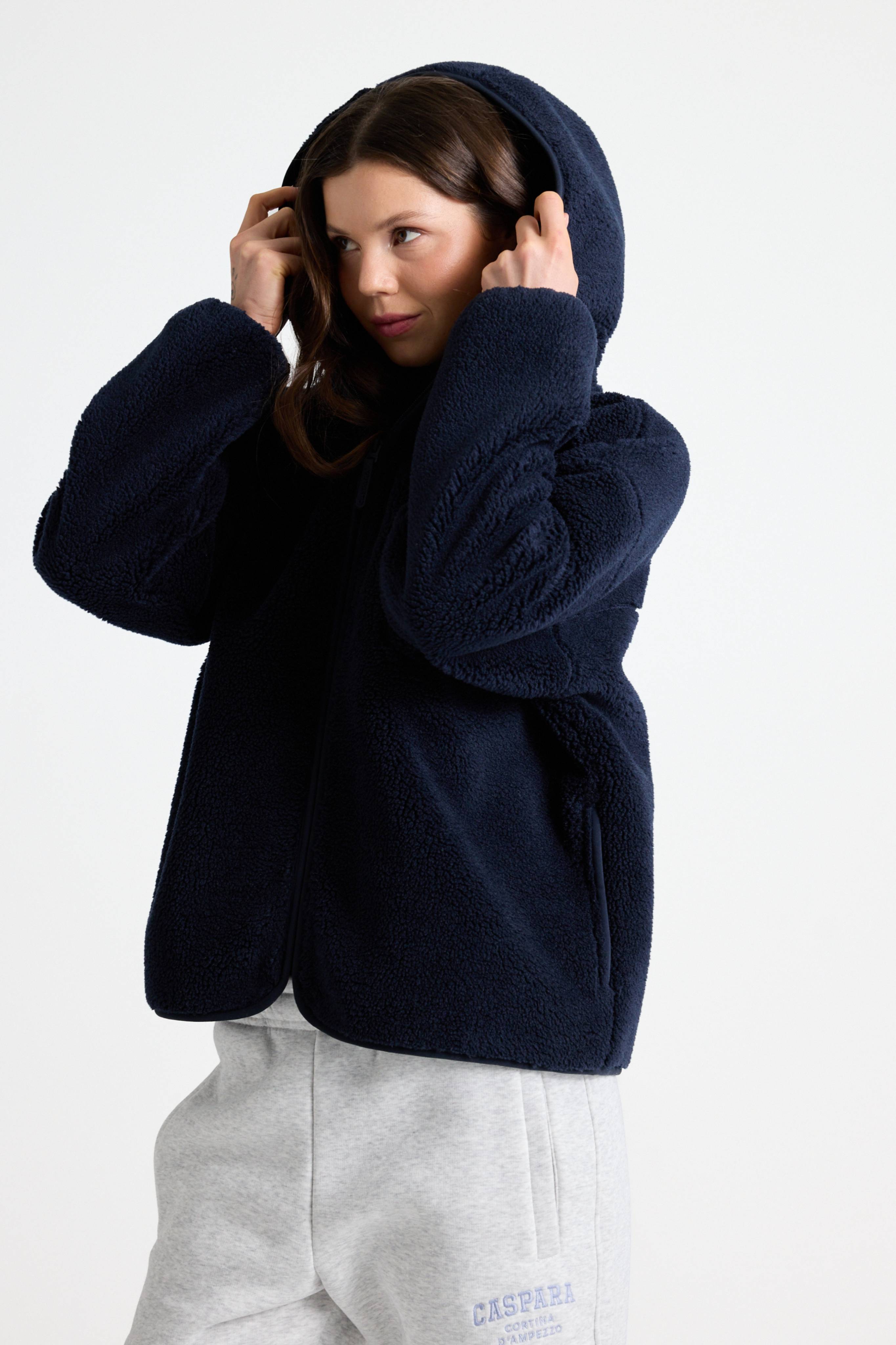 W. Cloudfleece™ Jacket w. hood - Navy